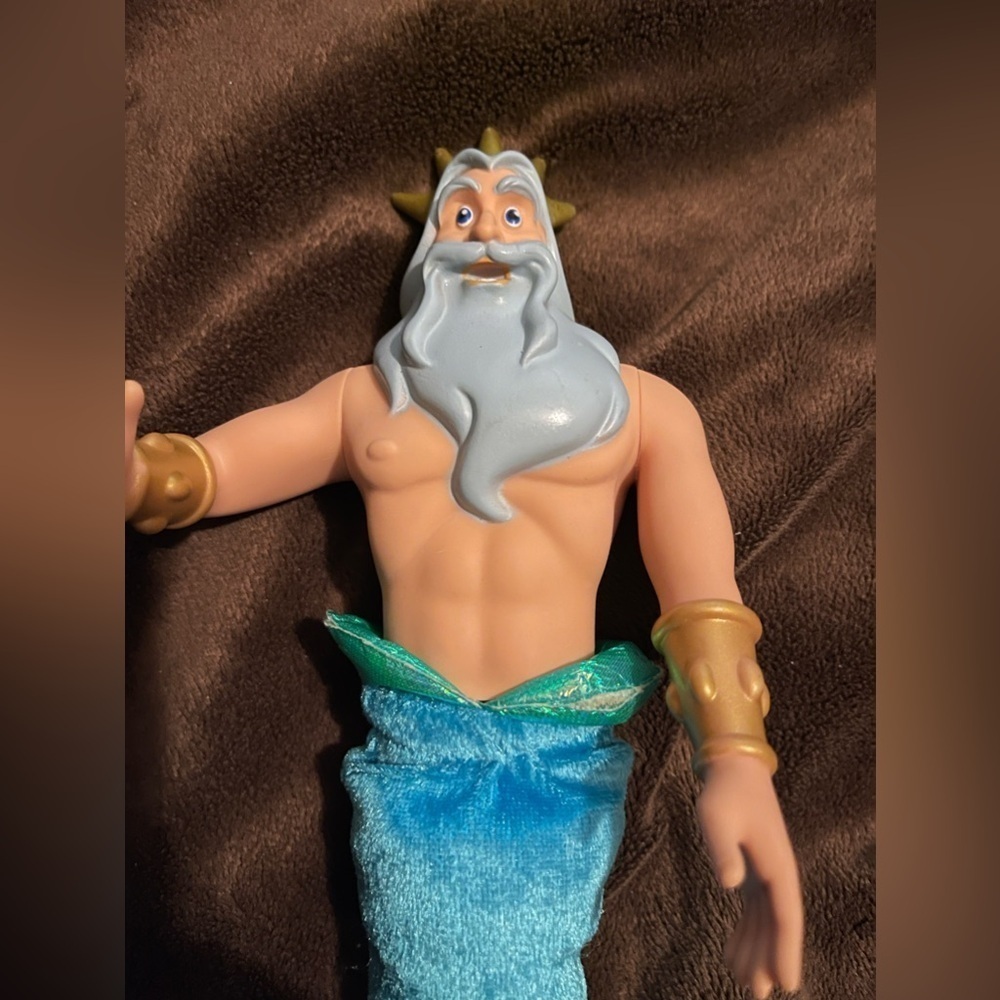 Disney Store King Triton Plush Doll 12” Retired Little Merman Vintage